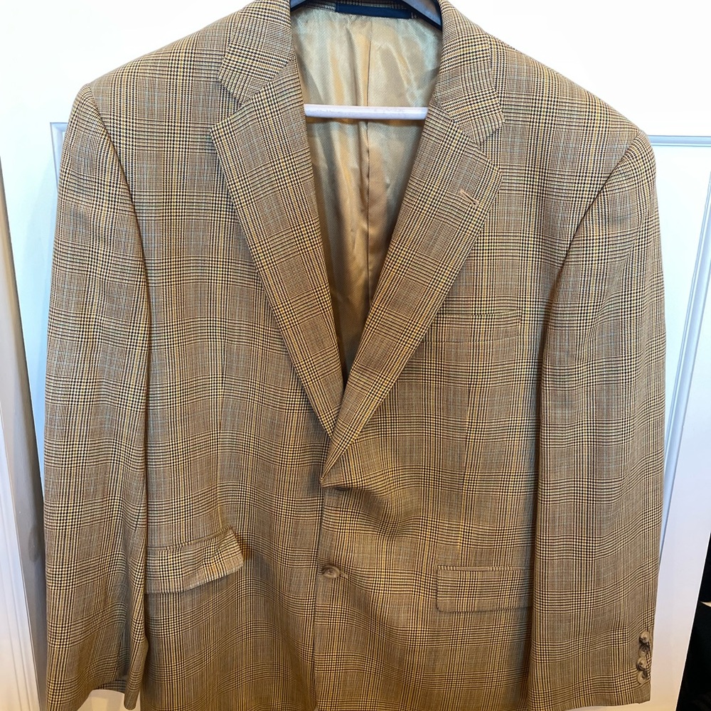 BURBERRY Mens Kensington Blazer Cream Brown Sz 44 Reg